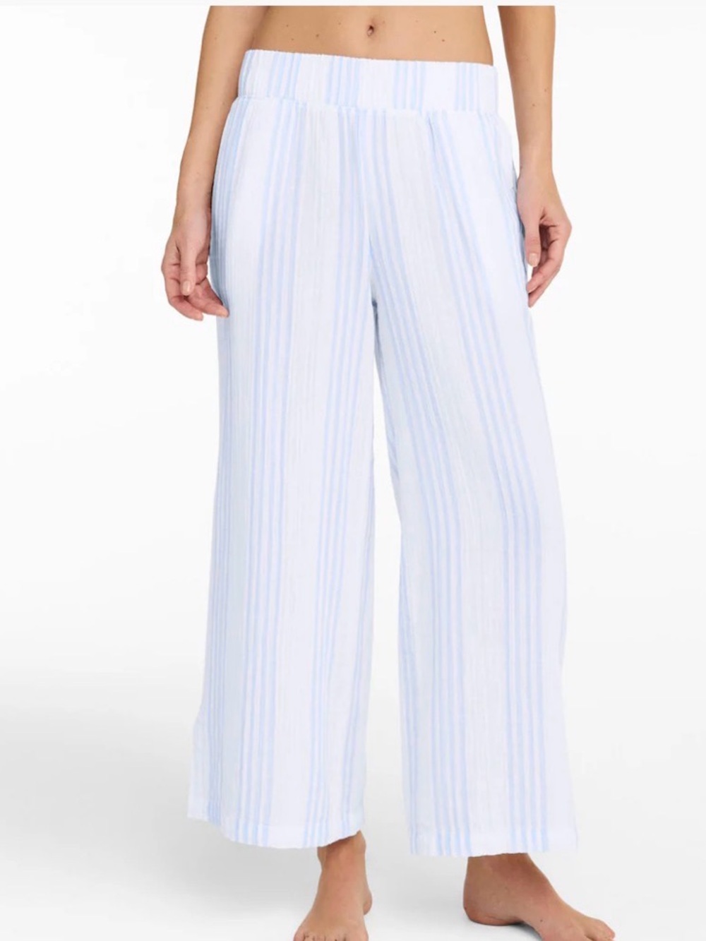 L.L.Bean Stripe Cloud Gauze Wide Leg Pant Women’s Size XS New - Picture 2 of 8